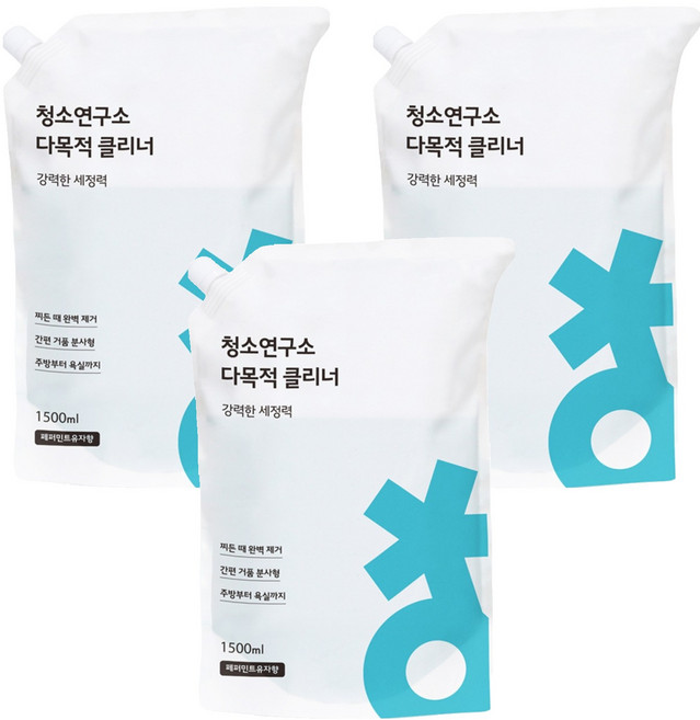 청소연구소 다목적 클리너 리필, 1.5L, 3개