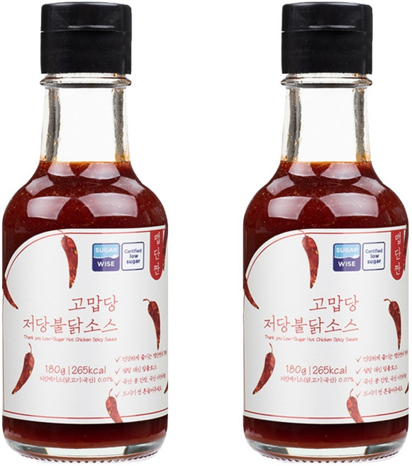 고맙당 저당 불닭 오리지널 소스, 180g, 2개