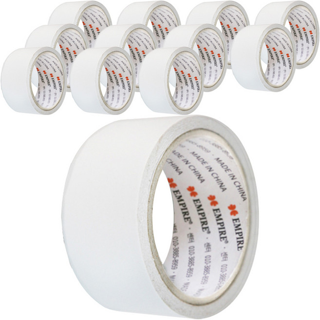 엠파이어 양면테이프 48mm x 10m, 화이트 반투명, 12개입