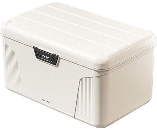 마켓플랜 코어 다용도 비밀번호 수납함, 화이트, 대형(46.8 x 30.8 x 26 cm), 1개