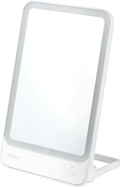 Kinyo LED直立壁掛兩用化妝鏡, 白色