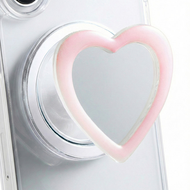 누아트 하트 거울 맥세이프 톡, 핑크, 1개