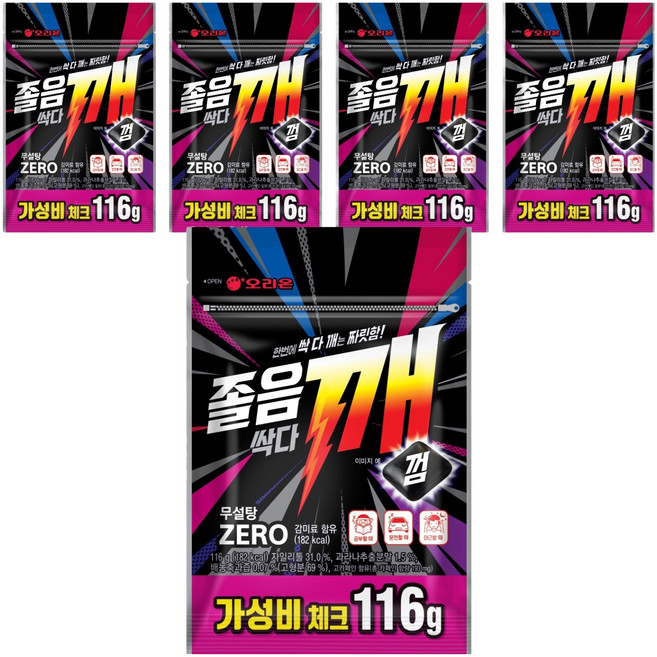 오리온 졸음싹다깨껌 리필, 116g, 5개