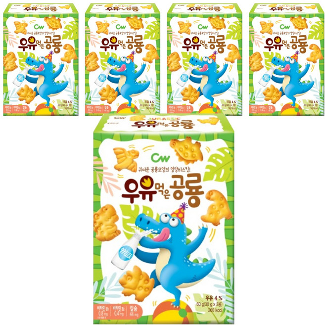 청우식품 우유먹은 공룡, 60g, 5개
