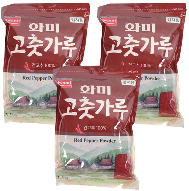화미 고춧가루 김치용, 1kg, 3개
