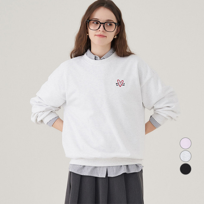 ELLE PARIS 그래픽 스웻셔츠 Heart