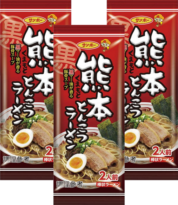 Sanpo 三寶 棒狀熊本豚骨風味拉麵, 3包