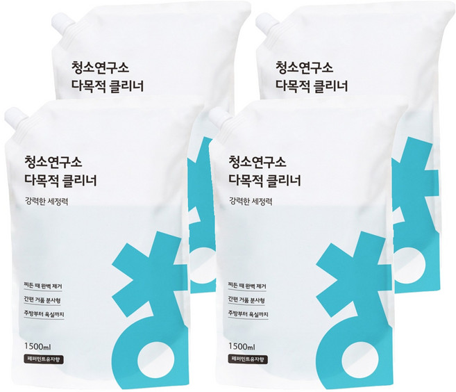 청소연구소 다목적 클리너 리필, 1.5L, 4개