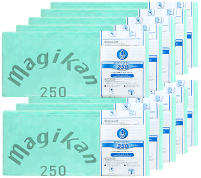 매직캔 250 그린 로고리필 기저귀 쓰레기봉투, 10개, 16L