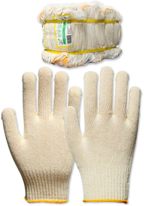 한우 면장갑 40g 양손 세트, 노란색 테두리, 100세트