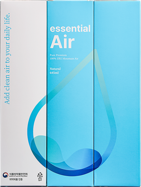 지리에어 산소캔 프리미엄 청정공기 대용량 휴대용 공기캔 에센셜에어 645ml, 3개