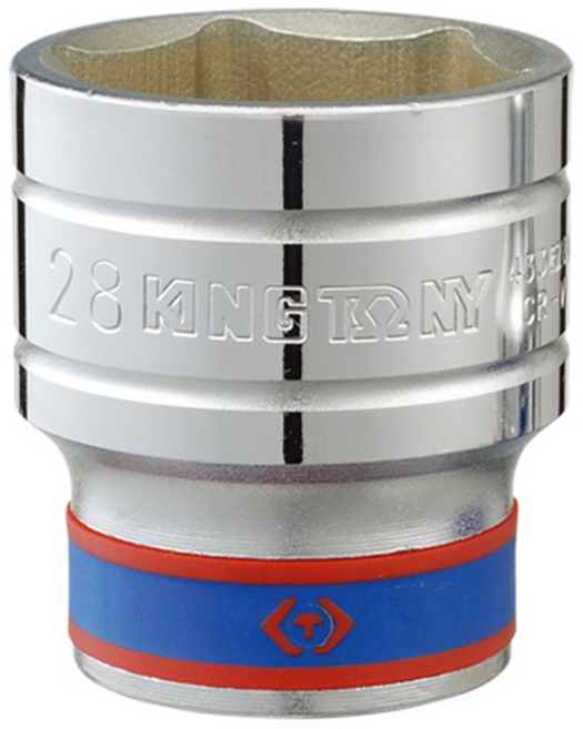 KING TONY 金統立 1/2"DR 公制六角標準套筒 KT433510MR 黃黑色, 1個