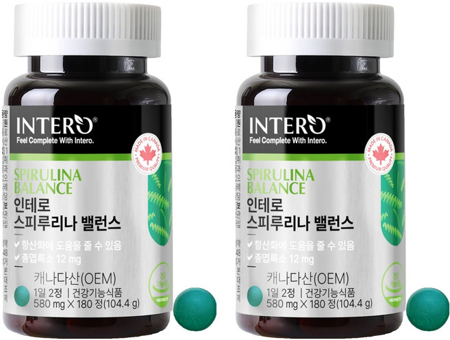 Intero 螺旋藻平衡 104.4g, 2罐
