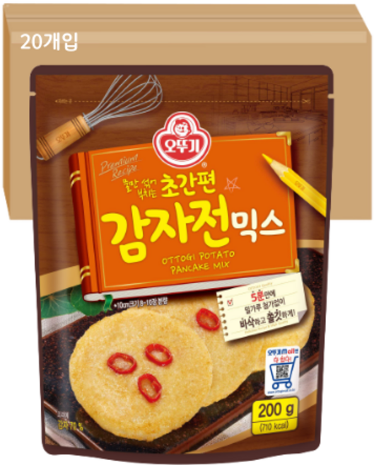 오뚜기 초간편 감자전믹스, 200g, 20개