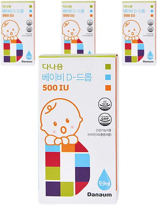 다나음 베이비 D 드롭 500 IU 유아비타민, 9.9ml, 4개