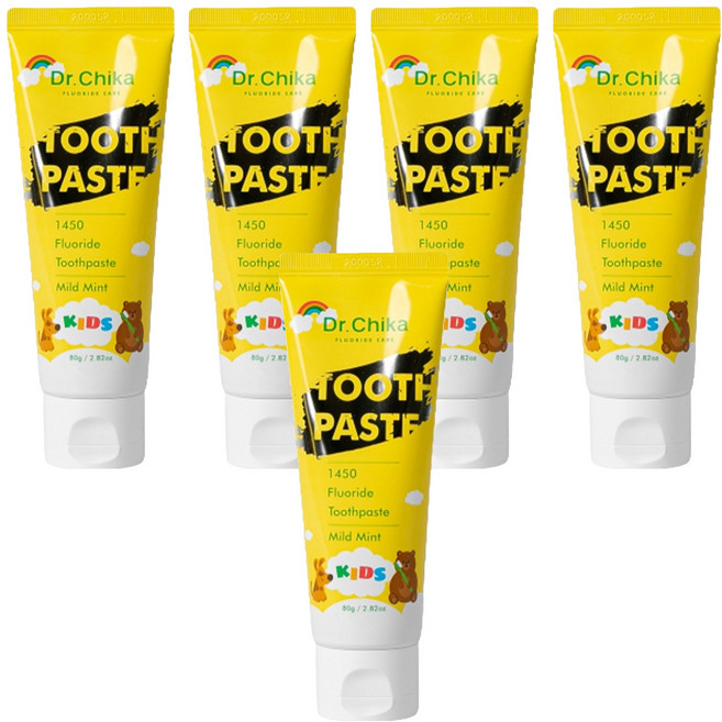 닥터치카 마일드민트향 어린이 충치예방 고불소 치약, 80g, 5개