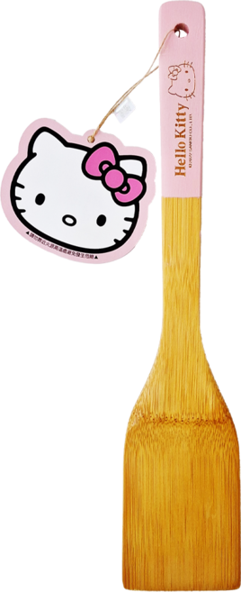 OTTO 崴昇 Hello Kitty 凱蒂貓 料理用具 煎鏟 30.5 x 6 x 0.8cm, 粉色 + 原木色, 1支