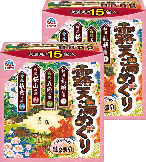 Bath Roman 溫泉紀行 四季露天入浴劑 15入, 450g, 2個