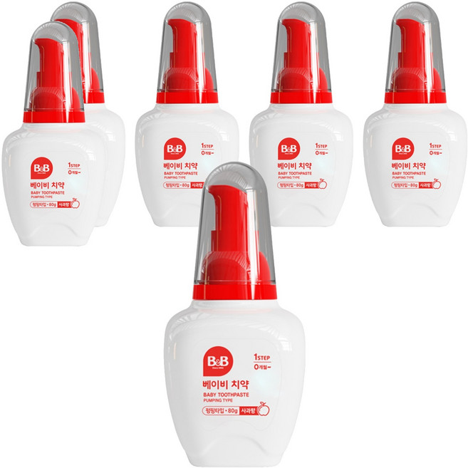 비앤비 베이비 치약 액상형 사과맛, 80g, 1개입, 6개