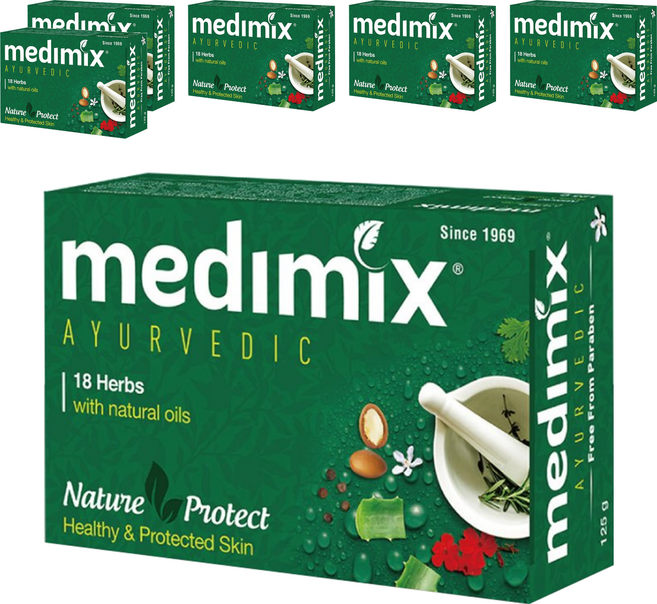 medimix 印度綠寶石皇室藥皂浴 美肌皂 草本, 125g, 6個