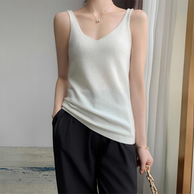 페이퍼먼츠 여성용 케리 딥브이넥 데일리 나시 10149