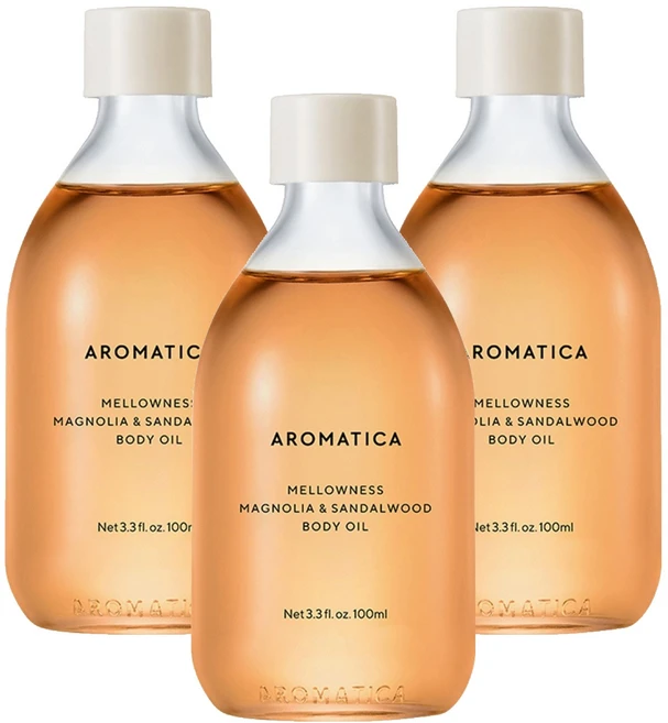 아로마티카 멜로우니스 바디오일 매그놀리아 & 샌달우드향, 100ml, 3개 - 쿠팡
