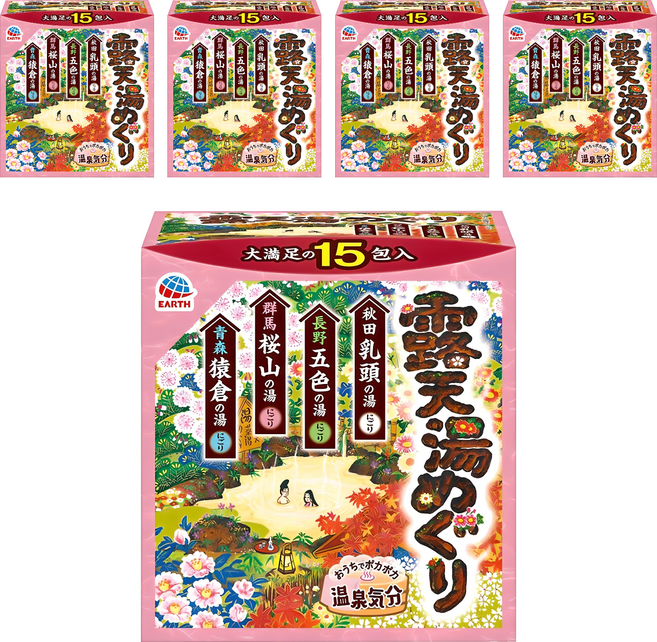 Bath Roman 溫泉紀行 四季露天入浴劑 15入, 450g, 5個
