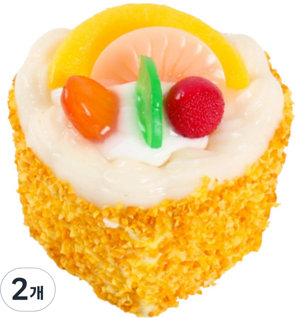 블랙트리 컬러풀 하트 컵 케이크 피규어 옐로우, 2개