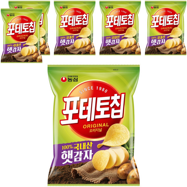 NONGSHIM 農心 Potato Chips 洋芋片 原味, 60g, 6包