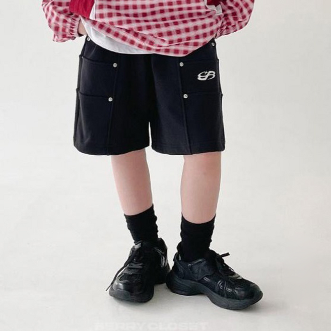 베리클로젯 아동용 볼트 리벳 팬츠 키즈 주니어 5부 반바지