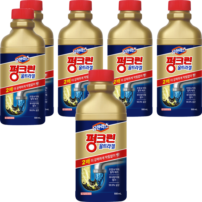 펑크린 울트라겔 배수구 세정제, 500ml, 6개