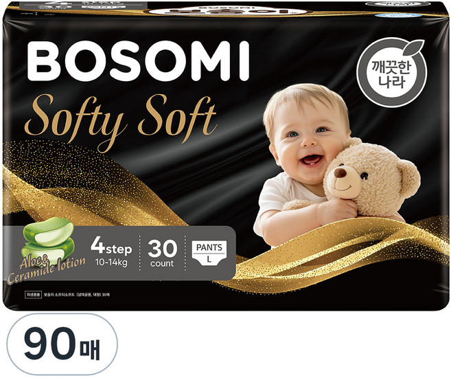 보솜이 소프티소프트 팬티형 기저귀 남여공용, 90매, 대형(L)