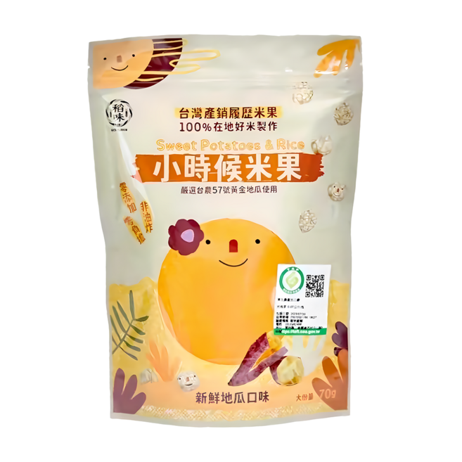 稻味 小時候米果, 地瓜, 70g, 1包