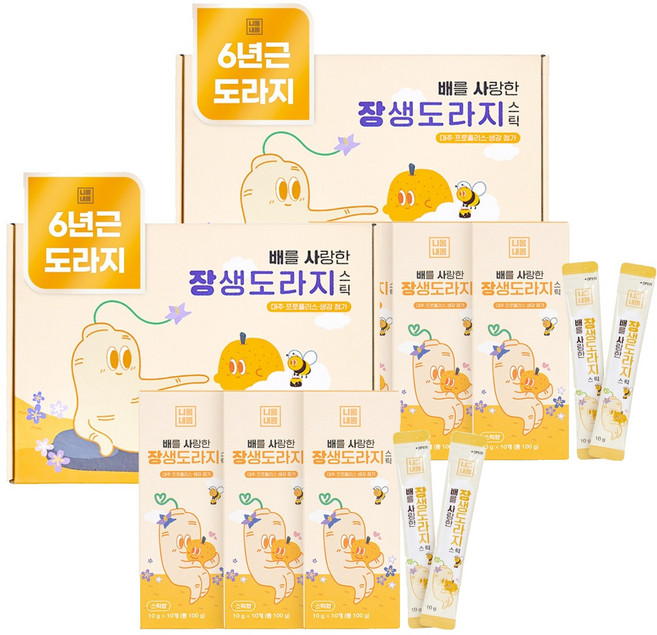 니몸내몸 배를 사랑한 장생도라지 스틱 건강즙, 10g, 60개입