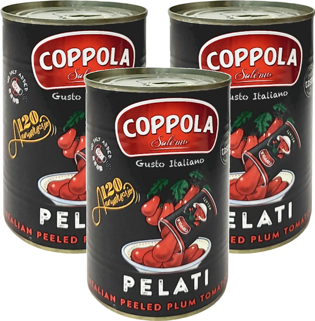 COPPOLA 柯波拉 天然無加鹽去皮整粒番茄, 400g, 3罐
