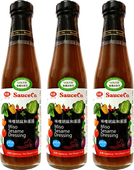 味榮 味噌胡麻和風醬, 240ml, 3瓶