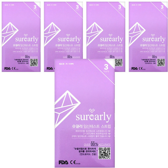 슈얼리 임신테스트 스트립, 3개입, 5개