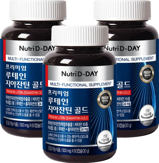 뉴트리디데이 프리미엄 루테인 지아잔틴 골드, 60정, 3개 - 쿠팡