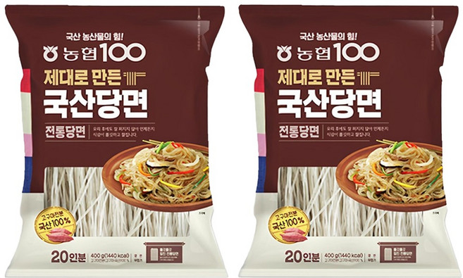 농협식품 제대로 만든 국산 전통당면, 400g, 2개