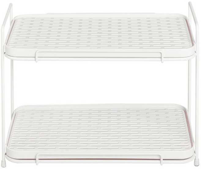 efactory Judy N 瀝水杯碗餐具收納架附托盤, 白色, 2層, 1個
