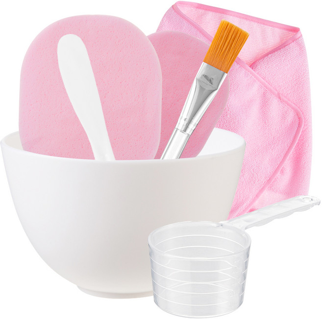 비타할로 모델링 팩 도구 6종 세트(팩볼 + 계량컵 + 스파츌라 대 + 해면 + 팩붓 + 터번), 1세트