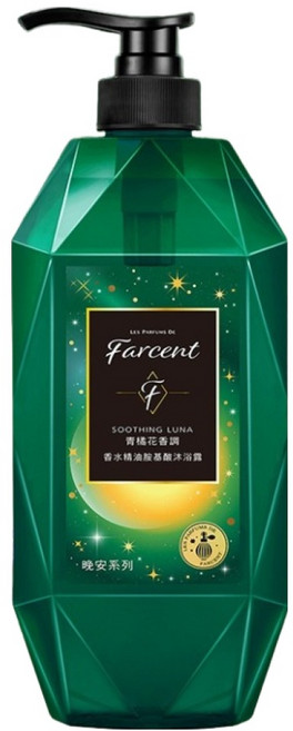 farcent 花仙子 晚安系列 香水精油胺基酸沐浴露 舒緩月光 青橘花香調, 780g, 1瓶