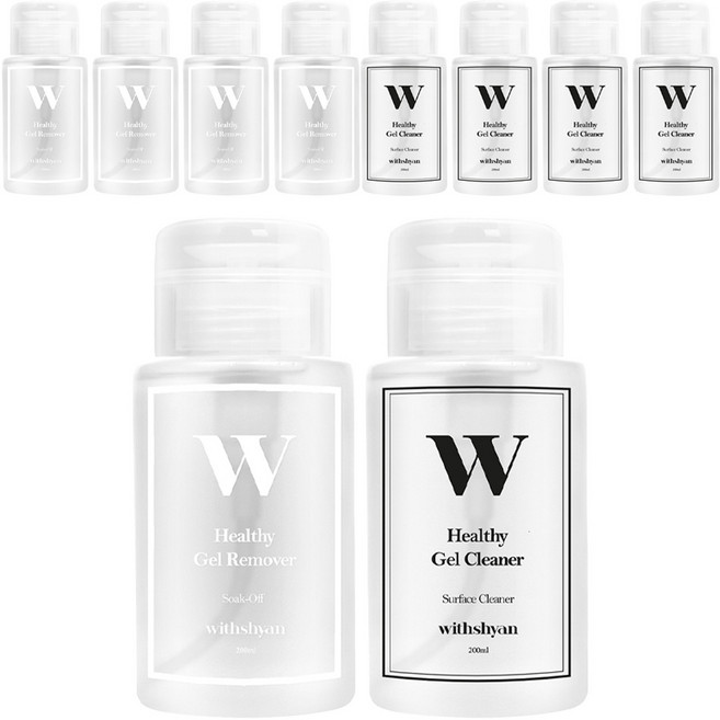 위드샨 펌프형 헬씨 젤 클리너 200ml + 젤 리무버 200ml 세트, 5개