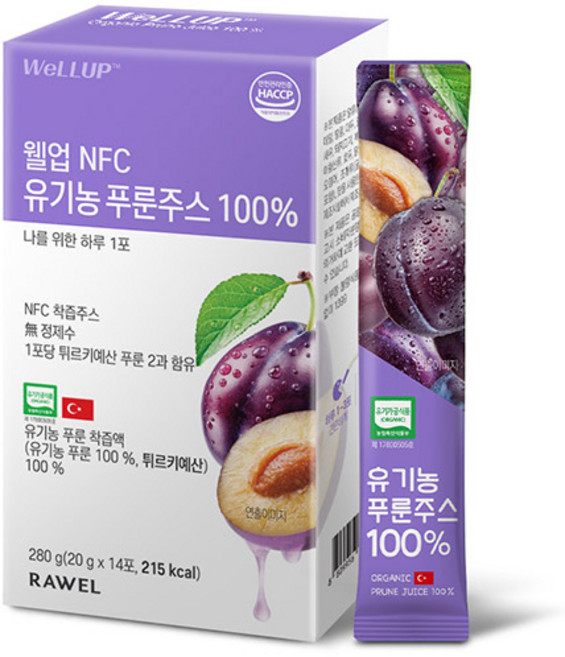 웰업 NFC 유기농 푸룬주스, 280g, 1개
