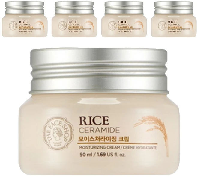 더페이스샵 라이스 & 세라마이드 모이스처라이징 크림, 50ml, 5개 - 쿠팡