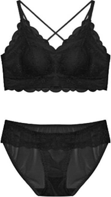 도로시와 여성용 노와이어 심리스 밴딩 레이스 브라렛 팬티 세트
