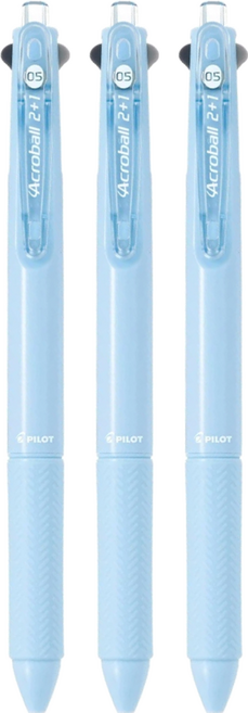 PILOT 百樂 輕油2+1多功能筆, 淺藍色, 3支
