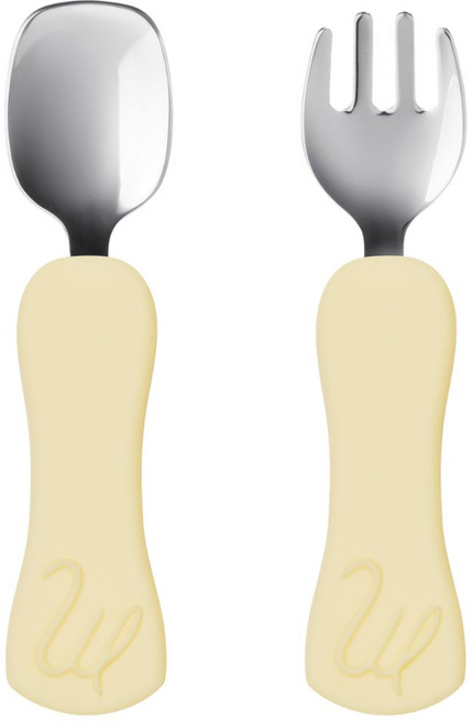마미그래 자기주도 이유식 스테인리스 스푼 + 포크 세트, 마요네즈, 1세트