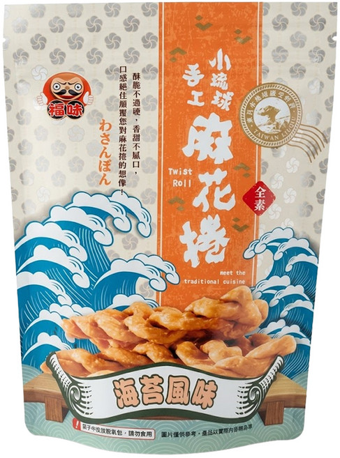 福味 麻花捲 海苔, 200g, 1包