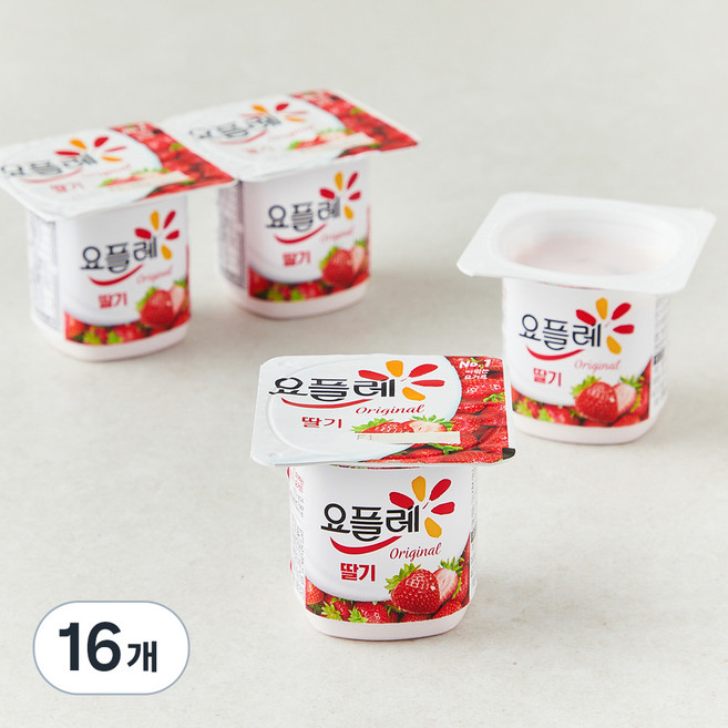 요플레 오리지널 딸기, 85g, 16개